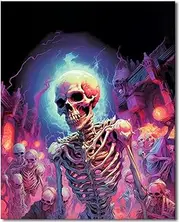 TFIAVSIN Paint by Numbers Skeleton DIY Painting Kits by Number for Adults on Canvas Color by Numbers with Paintbrushes Art Craft Kits for Home Living Room Decor 16x20 in(Frameless)