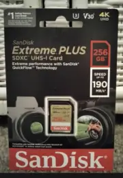 NEW!!! SanDisk Extreme Plus 256GB SD Memory Card Speed up to 190MB/s