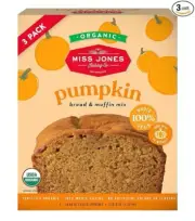 Miss Jones Baking Organic Pumpkin Bread & Muffin Mix 100% Whole Grains 3 Count