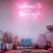 Welcome To The Jungle Pink Acrylic 20" Neon Light Sign Lamp With Dimmer