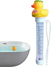 Floating Pool Temperature Meter - Easy Read Duck Thermometer, Bath Water Temperature Gauge, Floating Pool Thermometer | Design with Waterproof PVC, Charming Duck Style Ideal for Hot Tubs, Spa