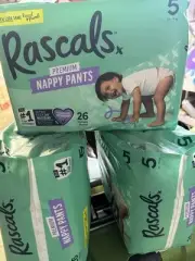 3 Pack Rascal Premium Nappy Pants Size 5 (13-18kg)