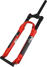 Tbest Bike Front Fork Red Mg Alloy Lockout Suspension Fork Shock Absorption for Mountain Biking