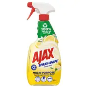 Ajax Spray n Wipe Kitchen & Bathroom Spray Lemon 500ml