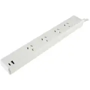 JACKSON PT2929SUSB3CA 4 Way Powerboard With 1 X USB & 1 X USB-C Ports