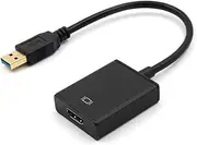 USB to Cable USB to Adapter for Desktop Laptop Black High Definition Multi-Screen Support