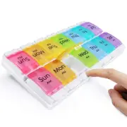 Large Pill Organizer 2 Times a Day, AM PM Pill Box 7 Day, 14 Dividers 2 Week ...