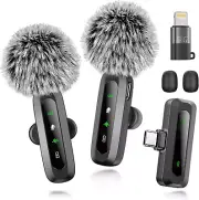 Wireless Microphone Mini Mic for Iphone/Android Phone, LED Display Lavalier Micr