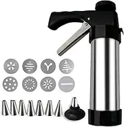 Cookie Press Gun Set, Aluminum Cookie Maker Kit, Durable & Safe Baking Tool for Home Kitchen, Easy to Use & Clean, Suitable for Biscuits Frosting Meringue Making ﻿