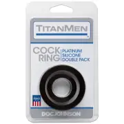 TitanMen Silicone Cock Rings Double Pack Black