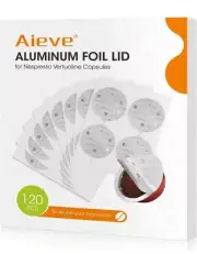 Aieve Aluminum Foil Seals Lid for Reusable Nespresso Pods Vertuo Compatible with