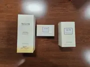 NEOM Wellbeing Pod Mini, Essential Oil Blends, and Happiness Reed Diffuser
