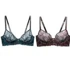 Savage X Fenty Set of 2 Shining Star Embroidered Unlined Demi Bras Blue Red 32B