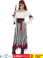 Pirate Lady Wench Buccaneer High Seas Fancy Dress Up Womens Costume Outfit