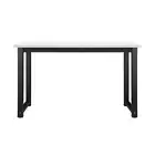 Oikiture Computer Desk Metal Frame White Top 120cm