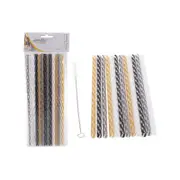 Appetito Set 24 Reusable Bpa Free Glitz & Glam Straws