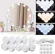Vanity Mirror Lights，Hollywood Makeup Light with 10 Dimmable Led Bulbs, 5m 3 Light Modes with USB Cable Vanity Lights for Mirror