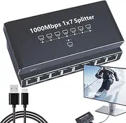 Internet Splitter,8-Port Ethernet Cable Splitter - 1000Mbps Adapter, Plug and Play, Portable Extender for Desktop Wall Streaming Home Laptop Outdoor TV