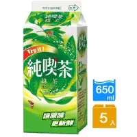 在飛比找momo購物網優惠-【統一】純喫茶綠茶650mlx5入