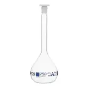 Eisco Volumetric Flask, 250mL - Boro Glass, PE Stopper, QR Code Marking for Cert