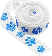 VALICLUD 1 Roll Paw Print Ribbon for Present Wrapping Charming Polyester Crafting Ribbon for DIY Projects for Birthdays Holidays and Special Occasions Yards