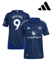 adidas Blue Manchester United EPL Away Authentic Shirt 2024-25 Womens - Hojlund 9 Printing (AJ7448) | $192
