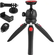Mini Tripod for Camera and Phone -with Remote and 360 Degree Ball Head, Premium Tabletop Small Phone Tripod Mount for GoPro iPhone/Cell Phones Webcam Projector Compact DSLR