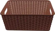 Plastic Rattan Storage Box Basket Organizer Large, ba426