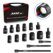 1/4 Inch Drive Magnetic Impact Socket Set, 15-Piece SAE, 1/4 Inch-9/16 Inch, ...
