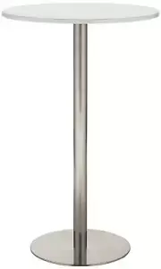 Cookie 25 1/2" Wide White and Brushed Steel Bar Table