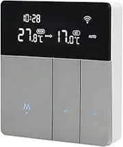 Daseeme i8HGE Tuya WiFi Intelnt Temperature Controller Thermostat Backlight Brightness Automatic Adjustment Home Away Mode Mobilephone APP Remotes Control Compatible with Alexa Home Voice Control