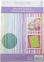 Forever in Time Paper Craft Scrapbook Vellum Print Stack Pack - Technicolor -12 Sheets