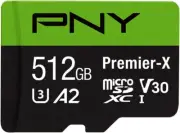 P-SDU512V32100PX-GE 512GB Premier-X Class 10 U3 V30 Microsdxc Flash Memory Card,