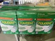 Six (6) Boxes Polident 3 Minute Denture Cleanser Triple Mint 60 Tablets Each Box