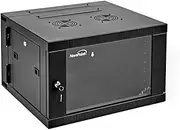 NavePoint 6U Wall-Mount Network Cabinet, 450mm Depth, Hinged Back, Glass Door (Swing Gate Series)
