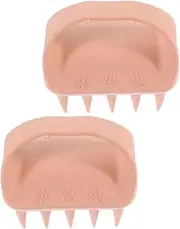 Healeved 2pcs 2 Hair Shampoo Brush Scalp Massager for Curly Hair Ergonomic Shower Scrubber with Soft Bristles for Effortless Cleansing and Relaxation