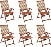 Folding Outdoor Chairs Wooden Acacia, Garden Chairs for Patio, Deck, Balcony and Dinning, Solid Chair Set of
