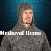 Medieval Flat Riveted Chain Mail Coif Crusader Chainmail Hood Mild Steel LARP