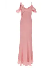 [Self Portrait] Self Portrait-Pink Georgette Flower Maxi Abiti Rosa-Donna 10UK Pink