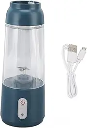 Electric Juicer Cup Portable USB Charging One Click Blender Cup for Office (Dark Green)