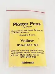 Pack of 3 New Pens Tektronix 016-0414-04 Yellow Plotter Pens for 4662 & 4663