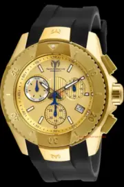 Technomarine Men's UF6 Watch Chrono 48MM Case Day-Date Gold/Black Tone Swiss MOV
