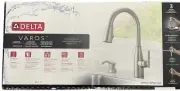 Delta Varos Single Handle Pull-Down Kitchen Faucet With Soap Dispenser - Silver