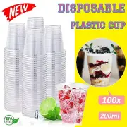 Disposable Plastic Cups Clear Reusable Drinking Water Cup Party Wine Jelly 200ml