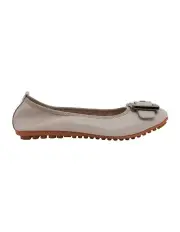 [Sandler] Pentagon Flat Shoes in Taupe Leather