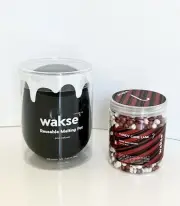 WAKSE Hard Wax Beans (Candy Cane) and Reusable Melting Pot Bundle - NEW
