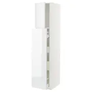 METOD / MAXIMERA hc w p-o func 1dr/4drw, white/Ringhult white, 40x60x200 cm