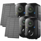 4PCS Wireless Solar&Battery Security Camera Outdoor Home WIFI IP CCTV 1296P PIR