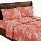Spirit Linen QUEEN Bed Sheets 4 Piece Flat & Fitted Sheets W/ 2 Pillow Cases