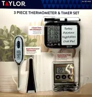 Taylor 3 Piece Thermometer & Timer Set Event Timer With Whiteboard NEW
